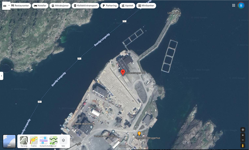 Trykk for Google Map.